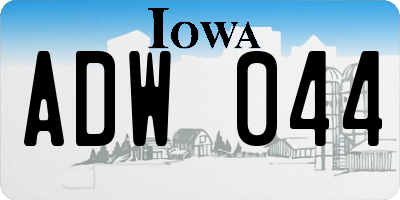 IA license plate ADW044
