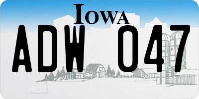IA license plate ADW047