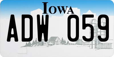IA license plate ADW059