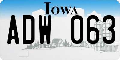 IA license plate ADW063