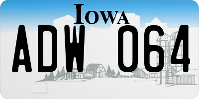 IA license plate ADW064