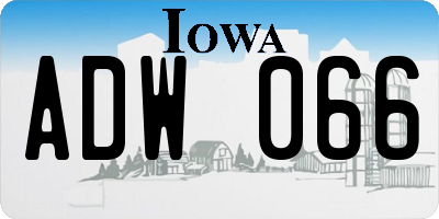 IA license plate ADW066