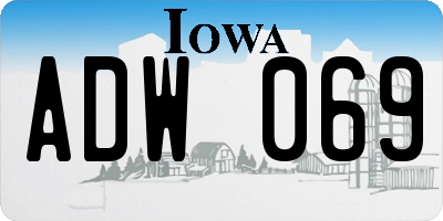 IA license plate ADW069