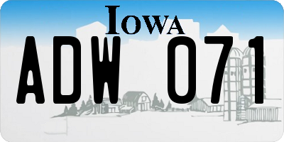 IA license plate ADW071