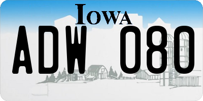 IA license plate ADW080