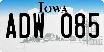 IA license plate ADW085