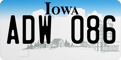 IA license plate ADW086