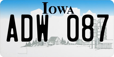 IA license plate ADW087