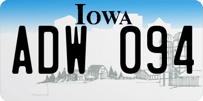 IA license plate ADW094