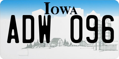 IA license plate ADW096