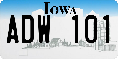 IA license plate ADW101