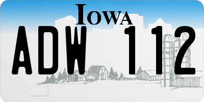 IA license plate ADW112