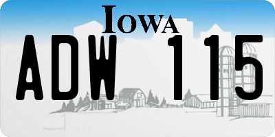 IA license plate ADW115