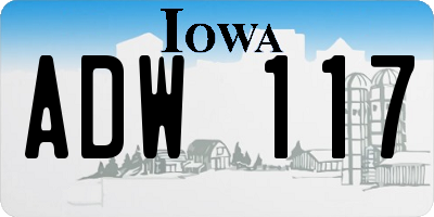 IA license plate ADW117