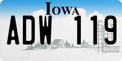 IA license plate ADW119