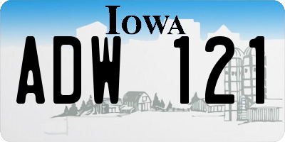 IA license plate ADW121