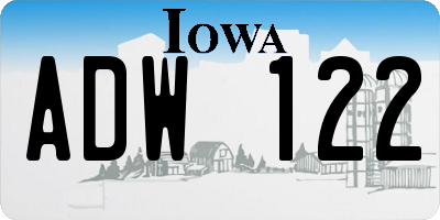 IA license plate ADW122