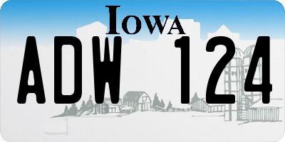 IA license plate ADW124