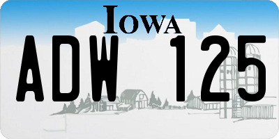 IA license plate ADW125