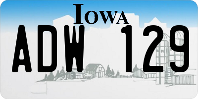IA license plate ADW129
