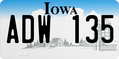 IA license plate ADW135