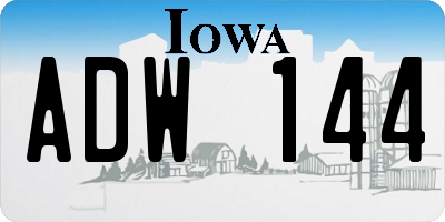 IA license plate ADW144