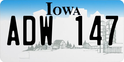 IA license plate ADW147