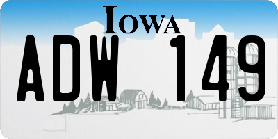 IA license plate ADW149