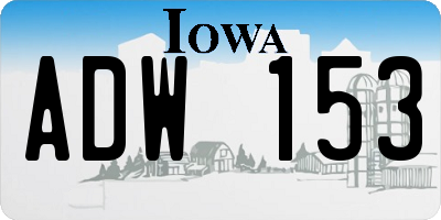 IA license plate ADW153