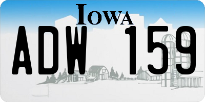 IA license plate ADW159