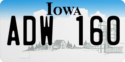 IA license plate ADW160