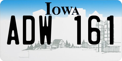 IA license plate ADW161