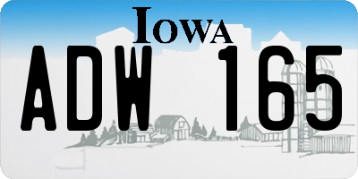 IA license plate ADW165
