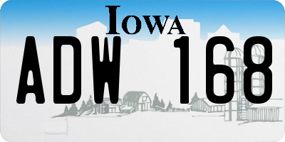 IA license plate ADW168