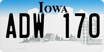 IA license plate ADW170