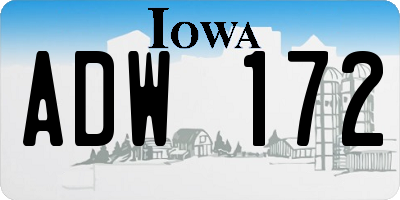 IA license plate ADW172