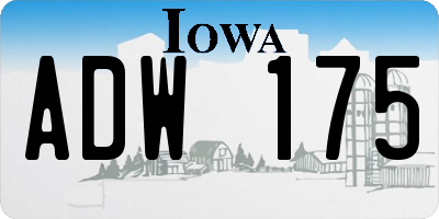 IA license plate ADW175