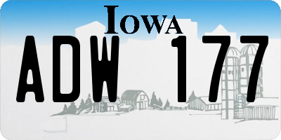 IA license plate ADW177
