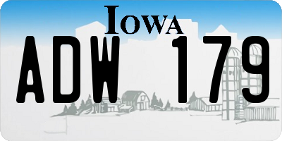 IA license plate ADW179