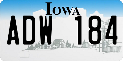 IA license plate ADW184