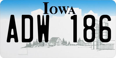 IA license plate ADW186