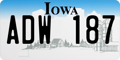 IA license plate ADW187