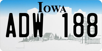 IA license plate ADW188