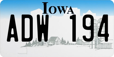 IA license plate ADW194
