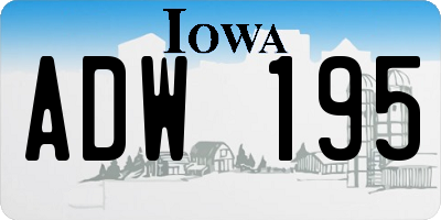 IA license plate ADW195