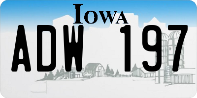 IA license plate ADW197