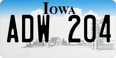 IA license plate ADW204