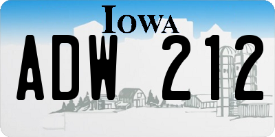 IA license plate ADW212