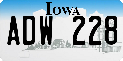 IA license plate ADW228