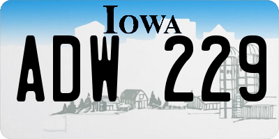 IA license plate ADW229